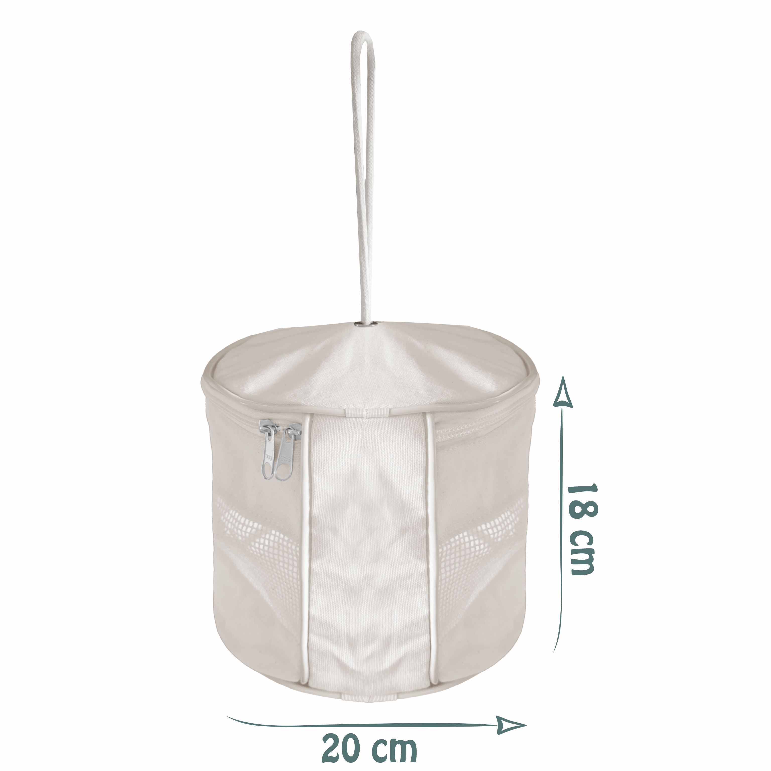 Frasqueira redonda ecológica - em lona de algodão cru - ref.: Maçã