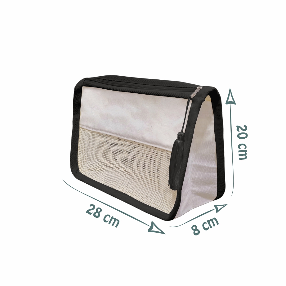 Necessaire Premium Ecológica em Lona de Algodão Cru e Tela Talagarça de Algodão Cru - Ref.: Casulo