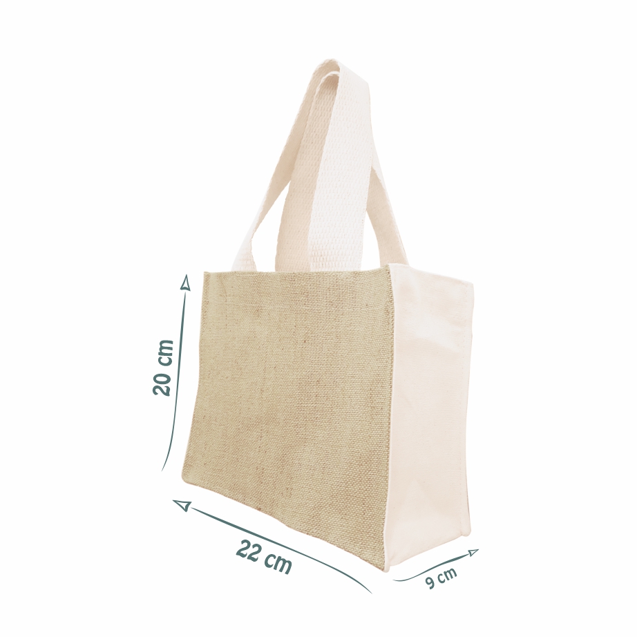 Sacola Ecológica Premium em Lona de Algodão Cru e Juta Engomada - Ref.: Avelã