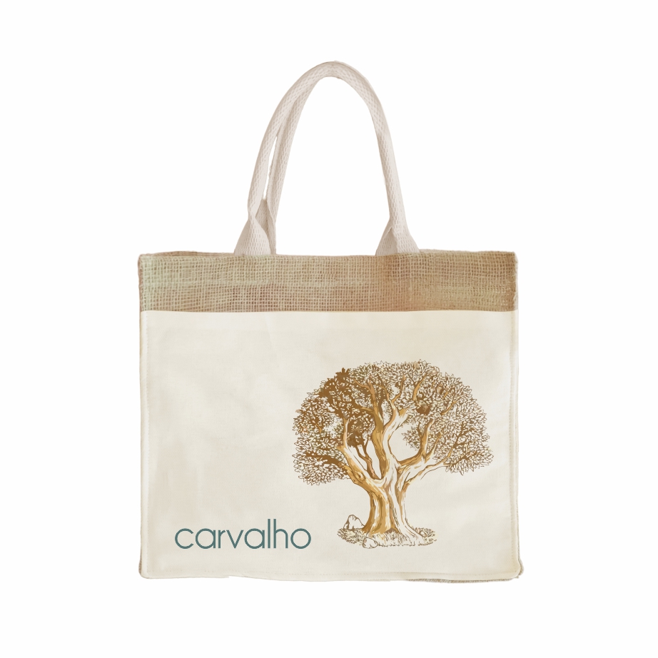 Sacola Ecológica Premium em Juta Natural e Algodão Cru - Ref.: Carvalho