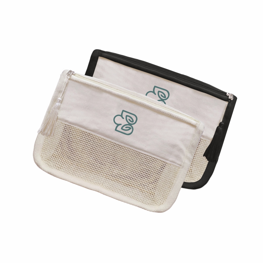Necessaire Premium Ecológica em Lona de Algodão Cru e Tela Talagarça de Algodão Cru - Ref.: Casulo