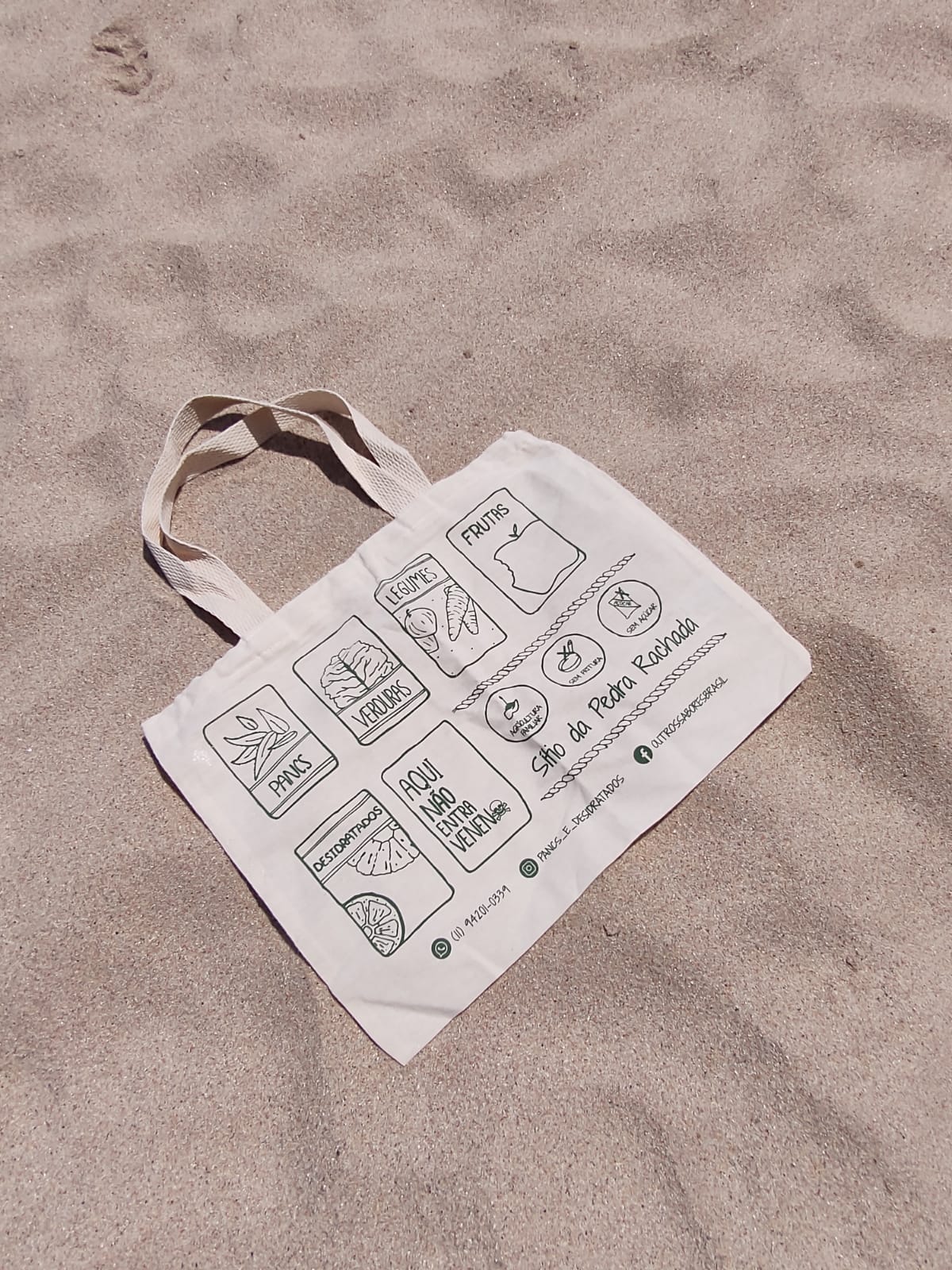 Sacola Ecológica em Algodão Cru - Ref.: Graviola