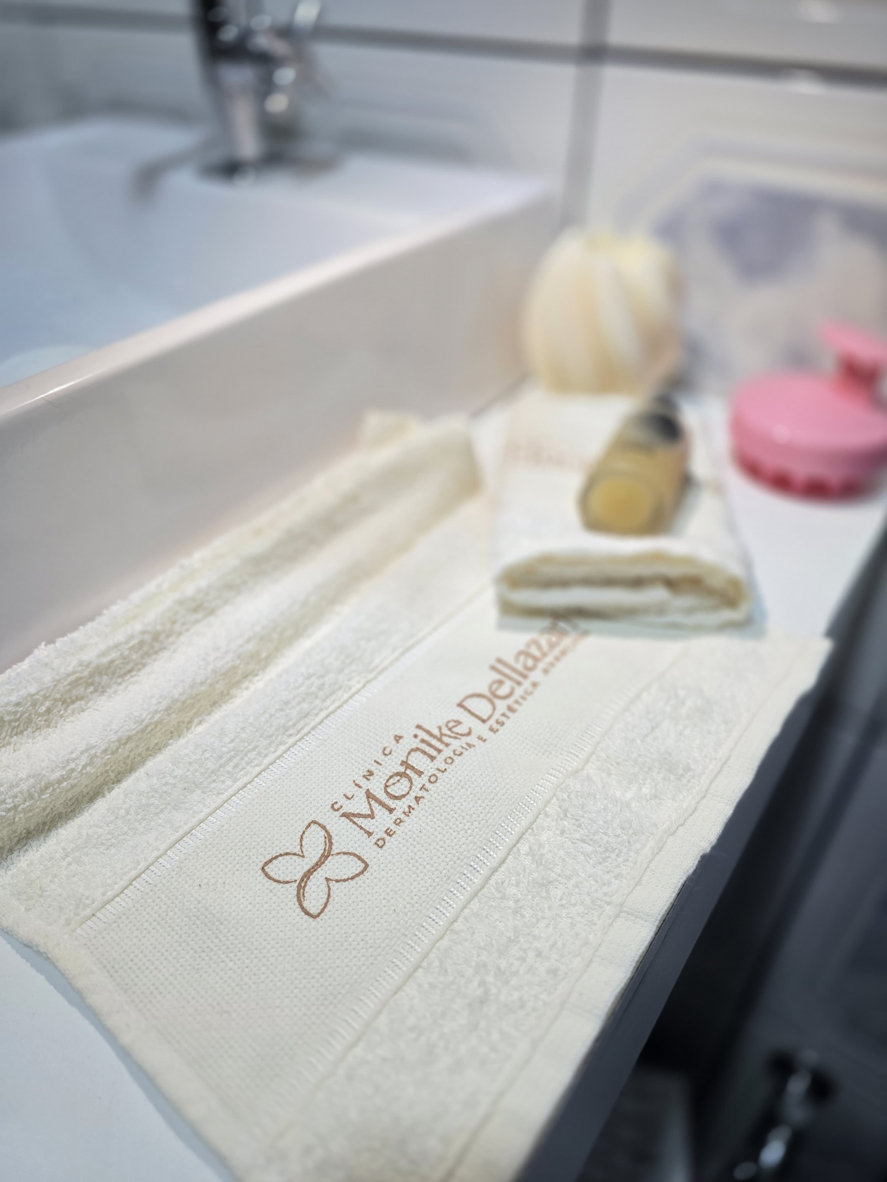 Toalha de Rosto Ecológica Marfim 100% Algodão - Ref.: Camomila