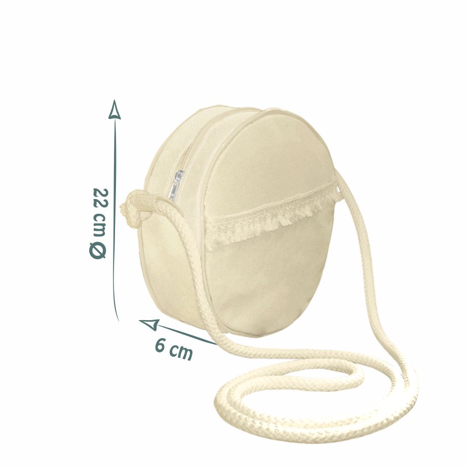 Shoulder Bag Ecológica Redonda em Lona de Algodão Cru - Ref.: Cacau