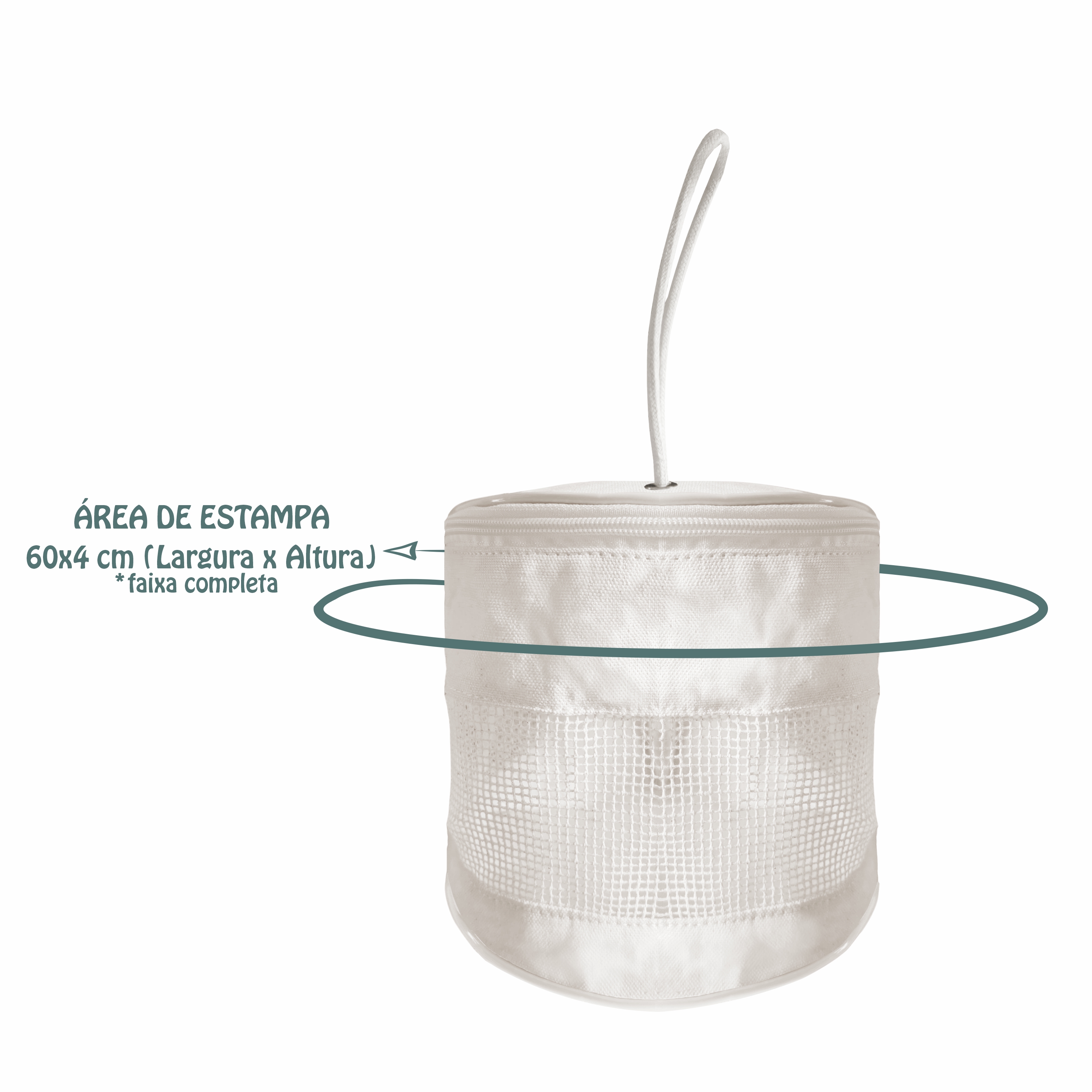 Frasqueira redonda ecológica - em lona de algodão cru - ref.: Maçã