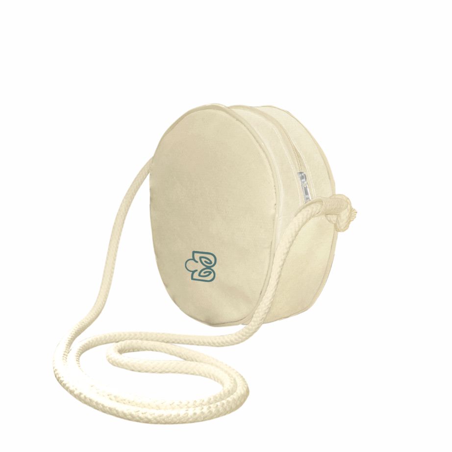 Shoulder Bag Ecológica Redonda em Lona de Algodão Cru - Ref.: Cacau