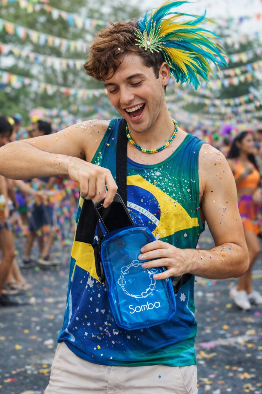 Lançamento shoulder bag SAMBA | do bloquinho ao after com estilo e praticidade! Em pvc colorido perfeita para guardar e levar o necessário para curtir a folia.