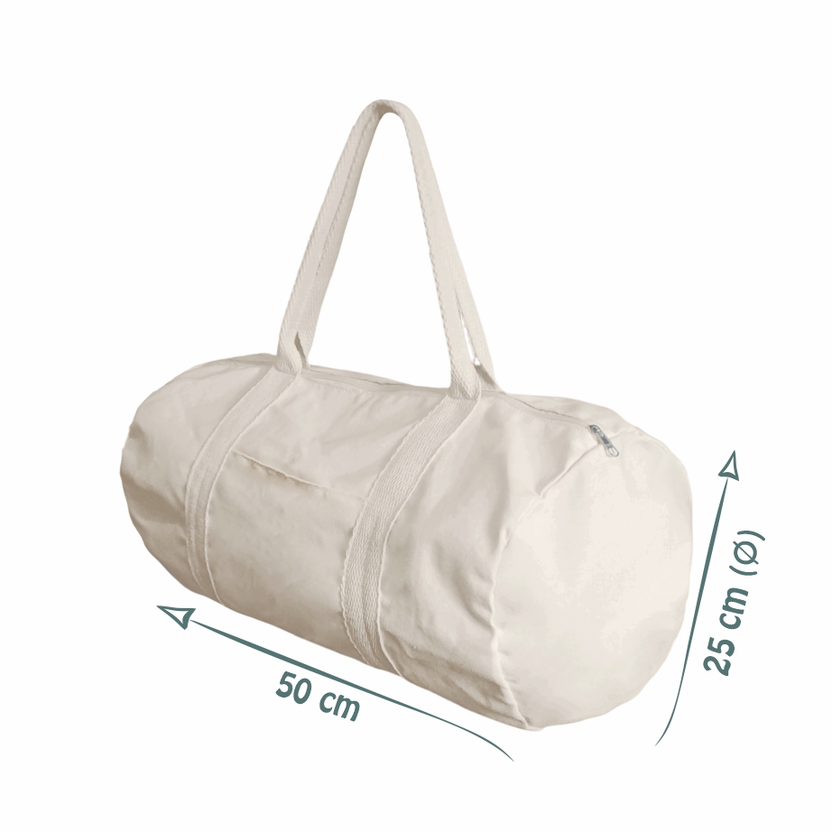 Bolsa de Viagem em Lona de Algodão Cru e Tela Vôlei - Ref.: Jubarte