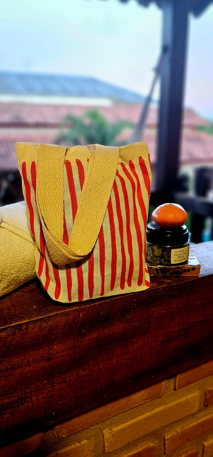 Sacola Ecológica em Algodão Cru - Ref.: Tulipa