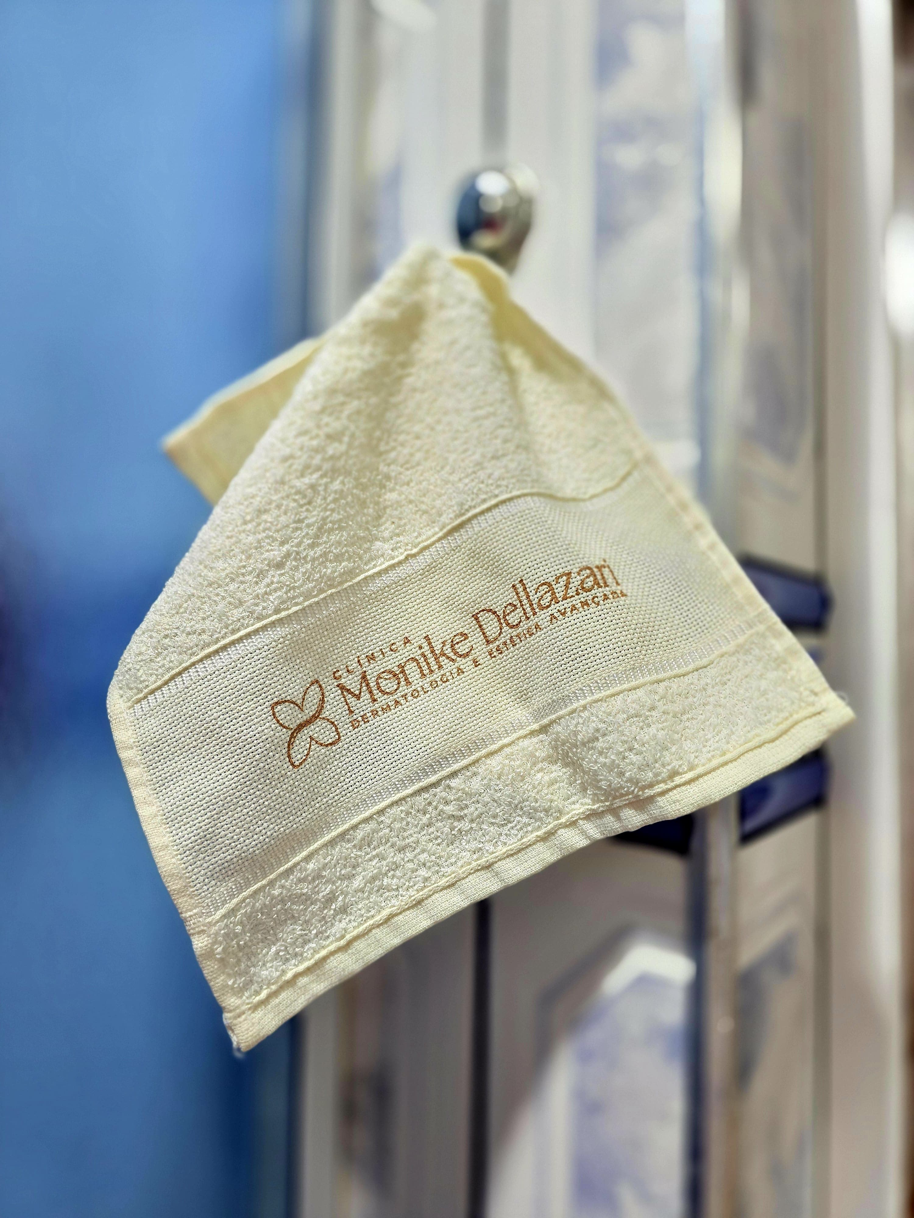 Toalha de Rosto Ecológica Marfim 100% Algodão - Ref.: Camomila