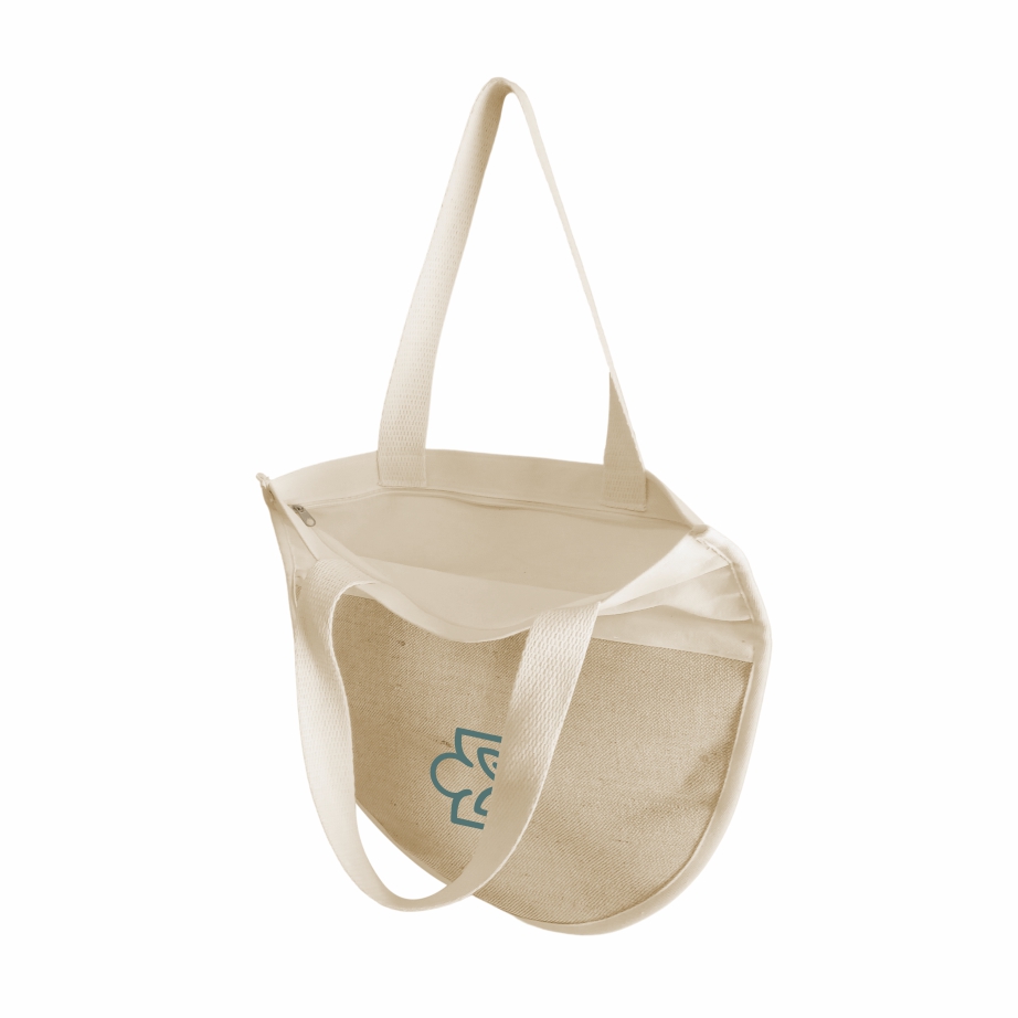 Ecobag Premium Redonda em Juta Engomada e Lona de Algodão - Ref.: Baobá