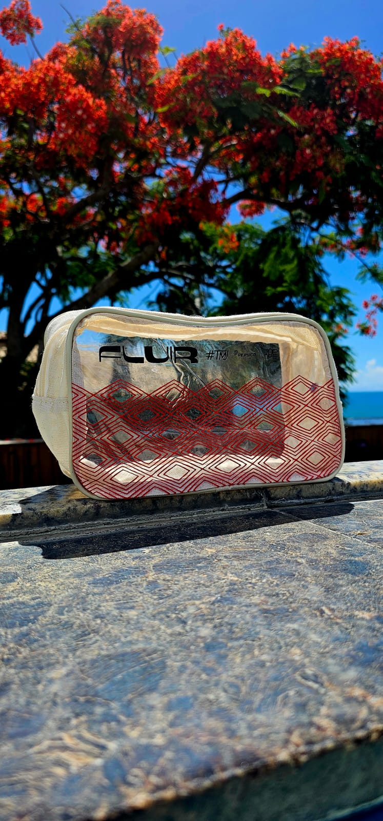 CEGONHA.Frasqueira Ecológica em Lona de Algodão Cru e Visor em PVC Cristal - Ref.: Cegonha