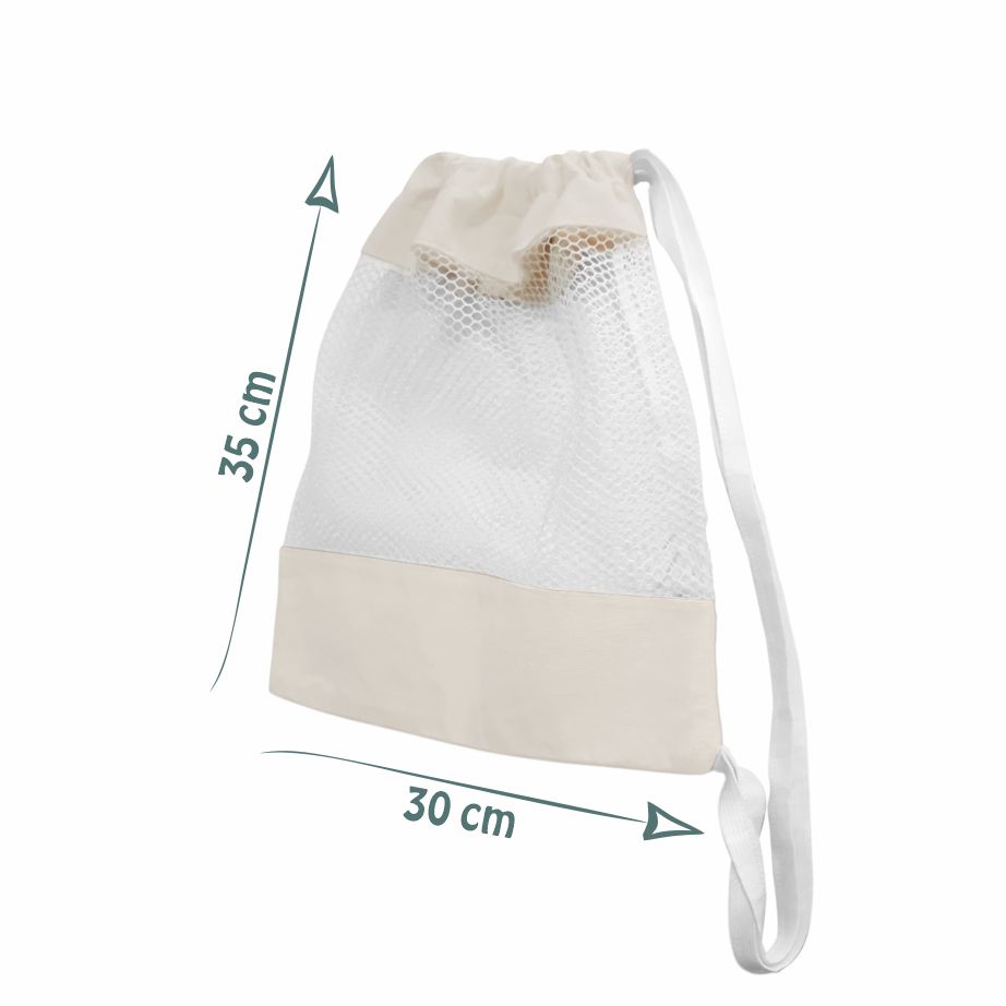 Sacochila Ecológica em Lona de Algodão Cru e Tela Poliéster Vôlei - Ref.: Carpa