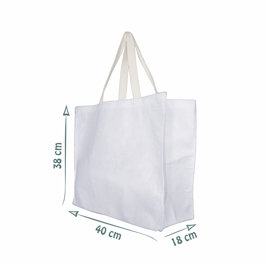 Sacola Ecológica em PET Branco Reciclado - Ref.: Orquídea