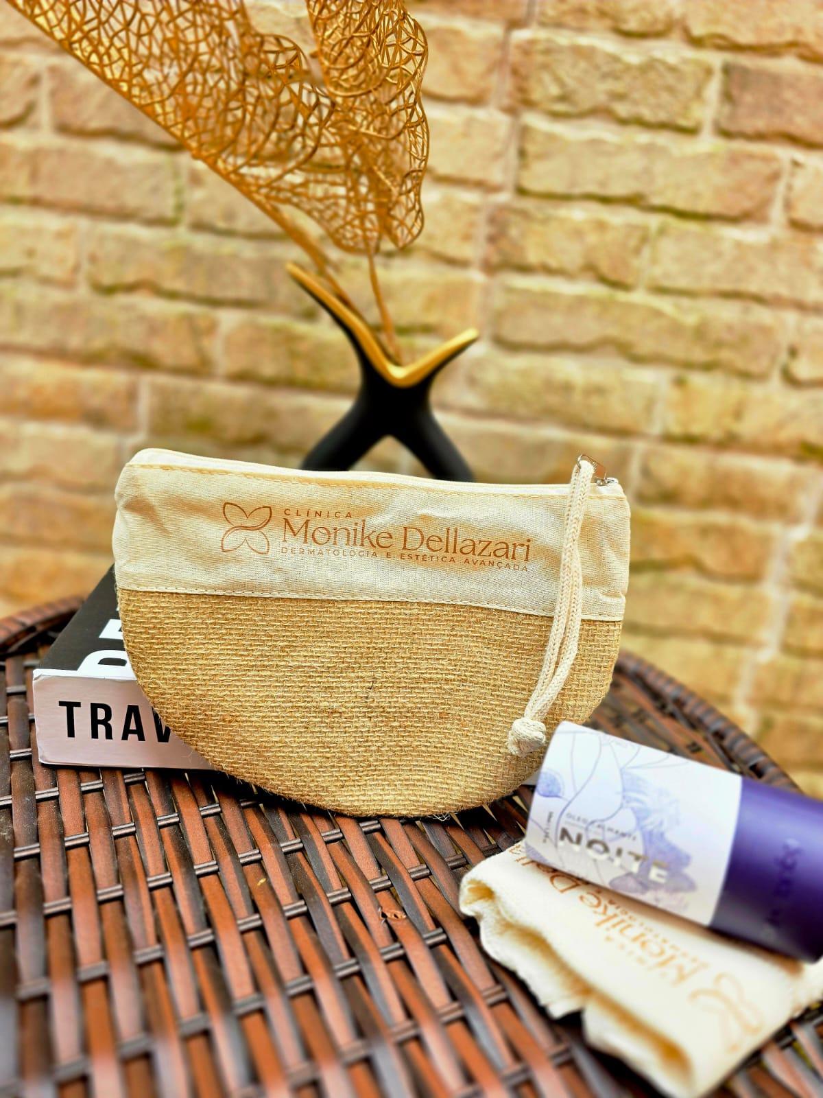 Clutch Ecológica em Algodão Cru e Juta Natural - Ref.: Coco