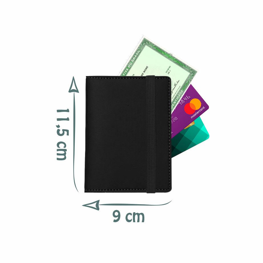 Carteira Porta Documento e Cartão em Couro Ecológico - Ref.: Pinho