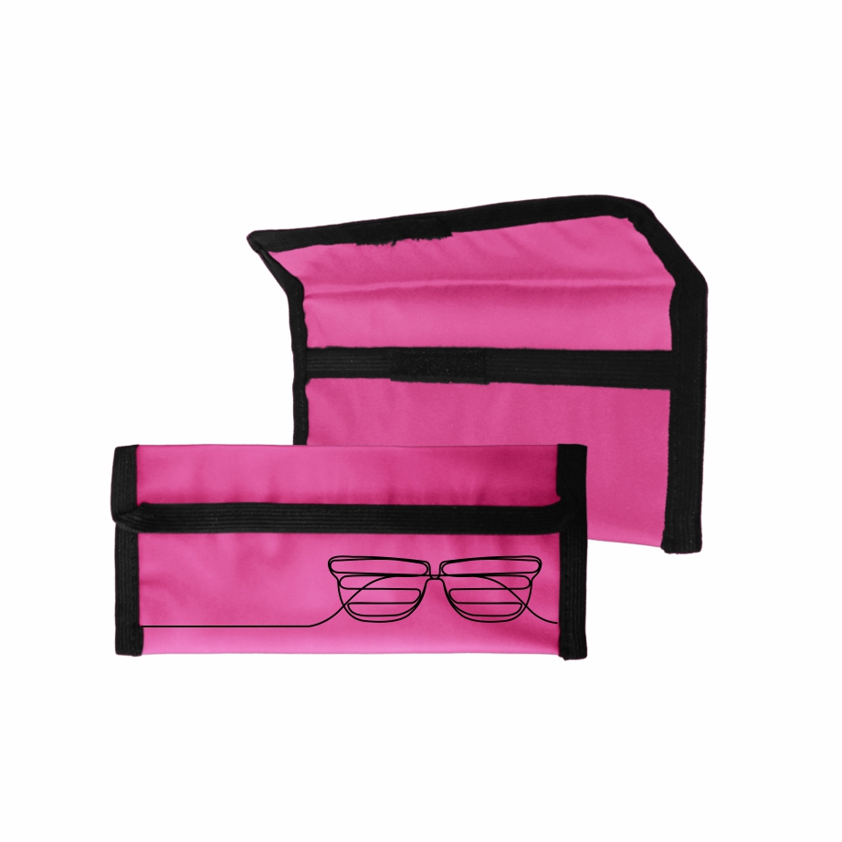 Porta Óculos em PVC All Clear com Fechamento Velcro e Viés Preto - Ref.: Flash Dance