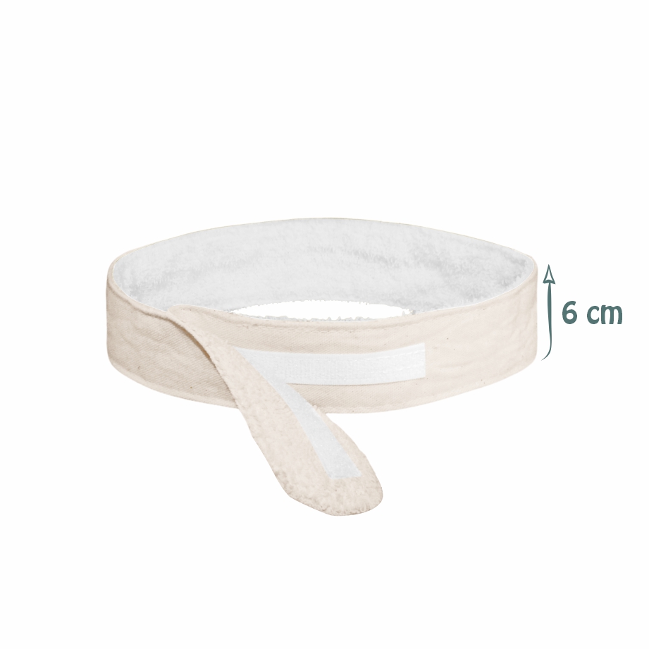 Faixa de Cabelo Ecológica em Lona de Algodão Cru e Toalha Branca - Ref.: Alecrim