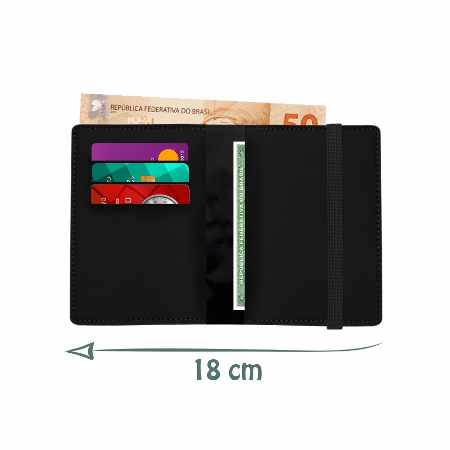 Carteira Porta Documento e Cartão em Couro Ecológico - Ref.: Pinho