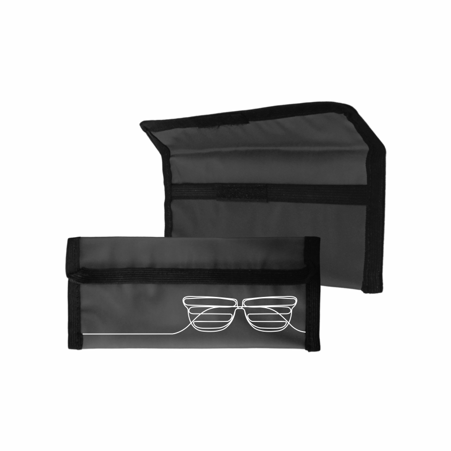 Porta Óculos em PVC All Clear com Fechamento Velcro e Viés Preto - Ref.: Flash Dance