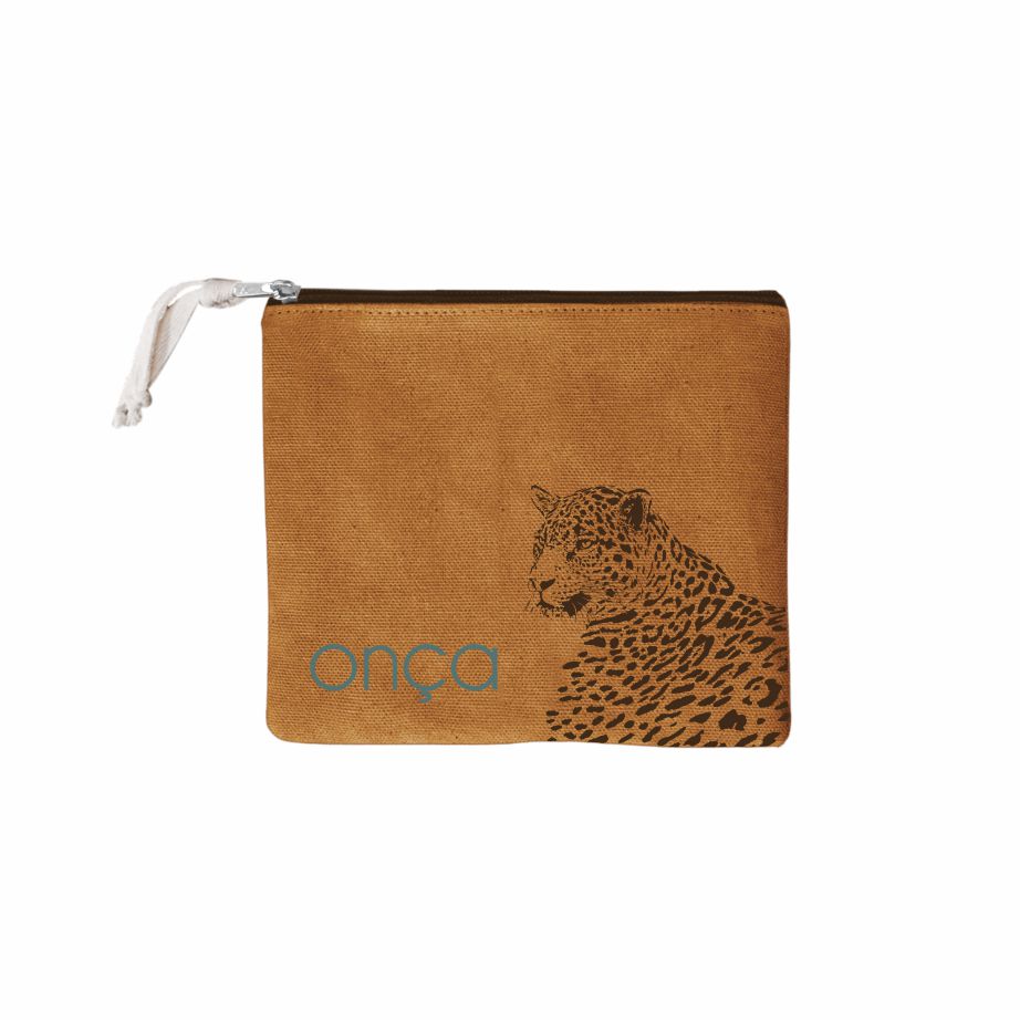 Necessaire Ecológica em Lona de Algodão Colorida - Ref.: Onça