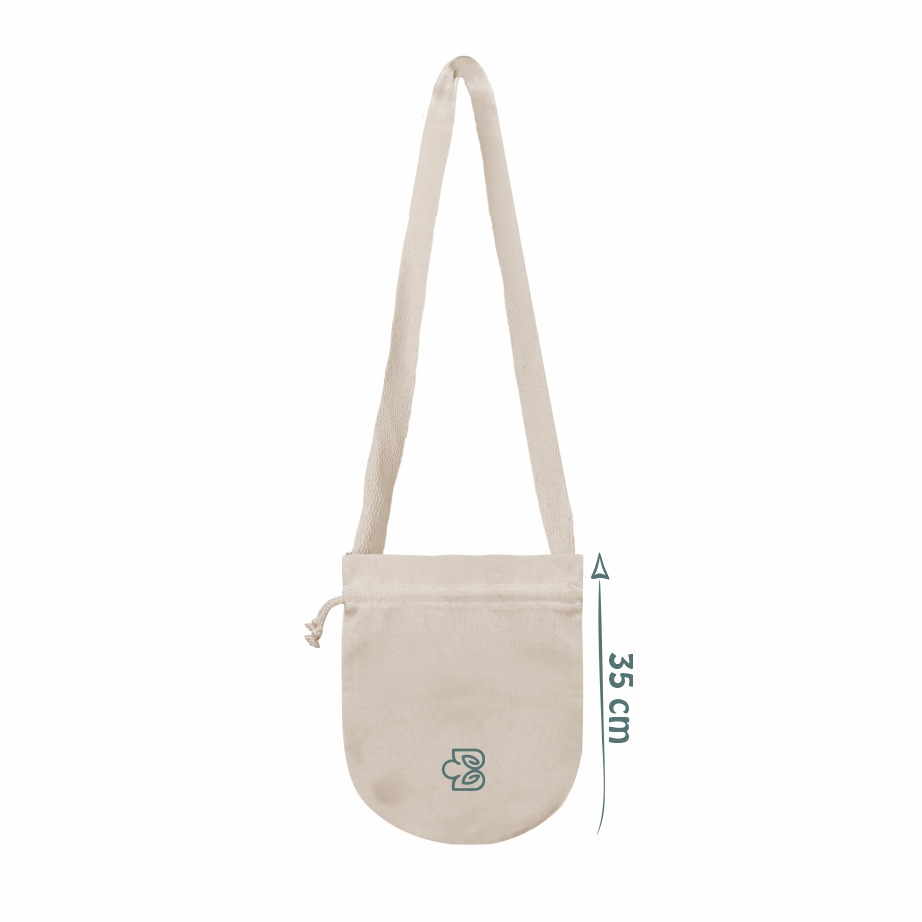 Sacola Ecológica em Lona de Algodão Cru com Fechamento - Ref.: Canguru