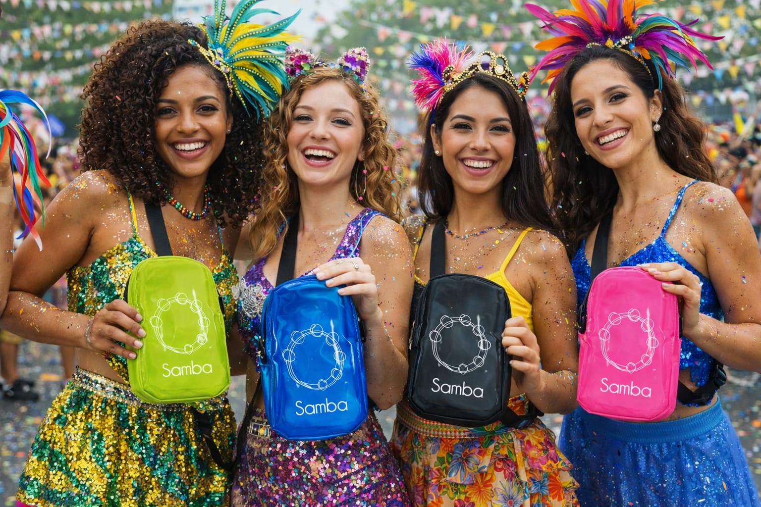 Lançamento shoulder bag SAMBA | do bloquinho ao after com estilo e praticidade! Em pvc colorido perfeita para guardar e levar o necessário para curtir a folia.