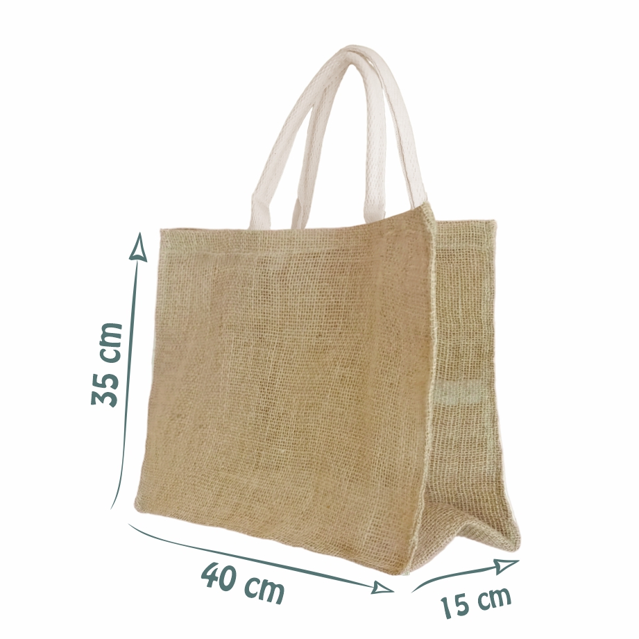 Sacola Ecológica Premium em Juta Natural e Algodão Cru - Ref.: Carvalho